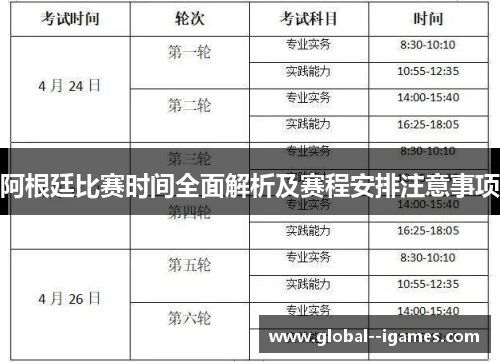 阿根廷比赛时间全面解析及赛程安排注意事项